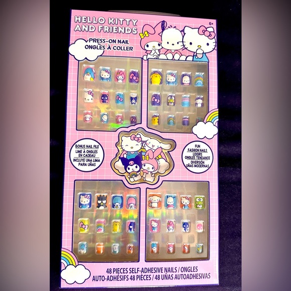 Hello Kitty Other - Adorable Hello Kitty and Friends Press-On Nail Set - Pink and Multicolor, NWOT